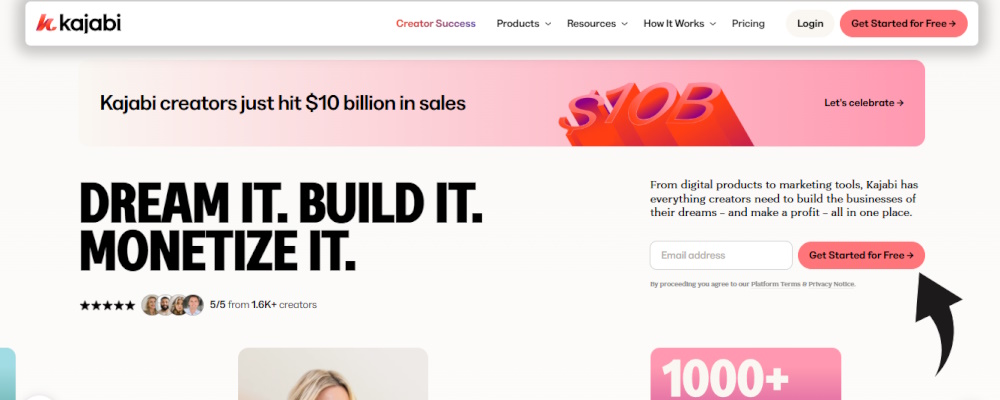 Kajabi website builder interface